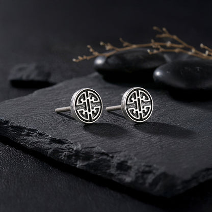 Oxidised Zen Circle Stud For Him