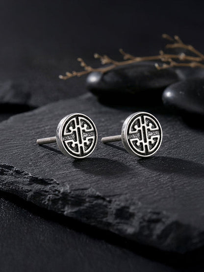 Oxidised Zen Circle Stud For Him