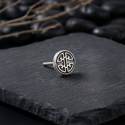 Oxidised Zen Circle Stud For Him