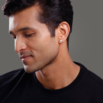 Silver Chakra Shield Stud For Him