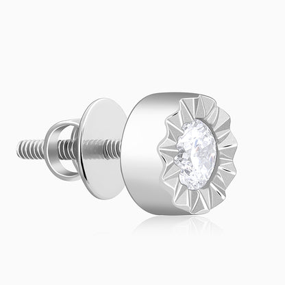 Silver Chakra Shield Stud For Him