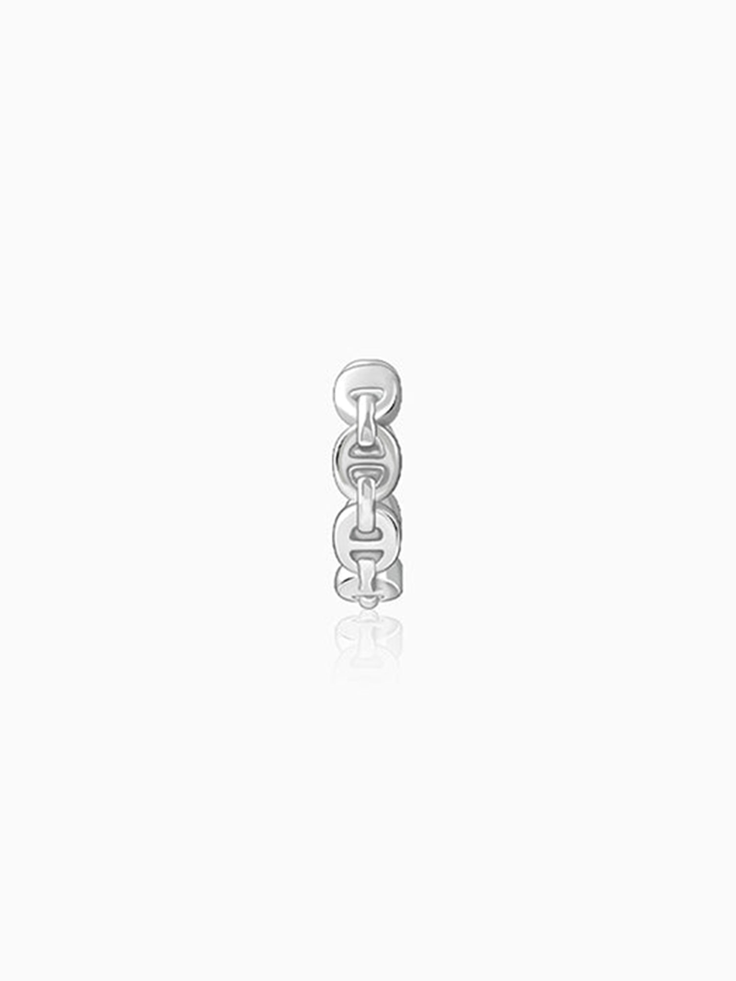 Silver Chain Hoop Earring For Him