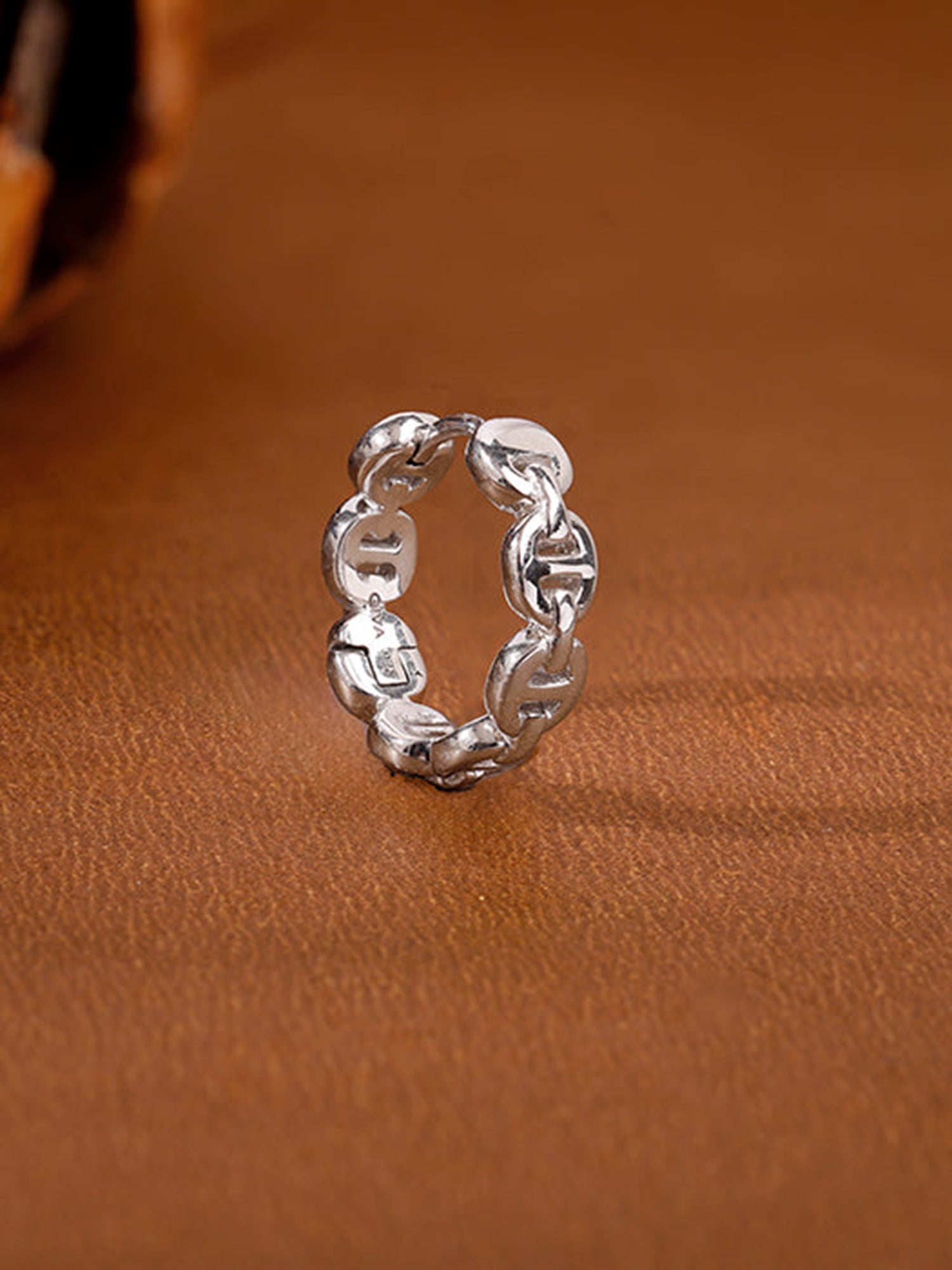 Silver Chain Hoop Earring For Him