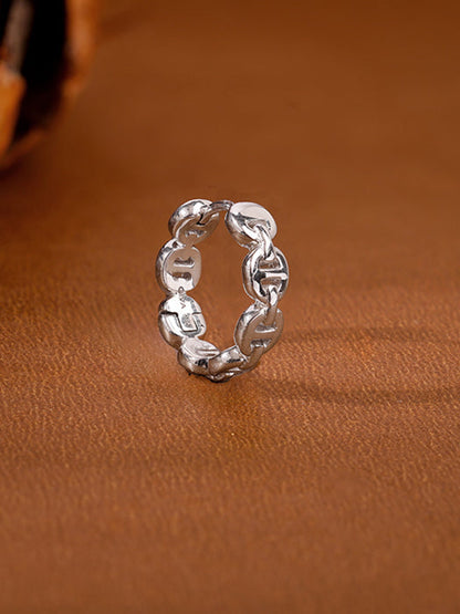 Silver Chain Hoop Earring For Him