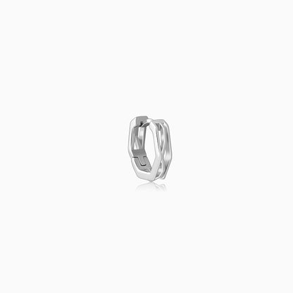 Silver Hexa Hoop Earring For Him