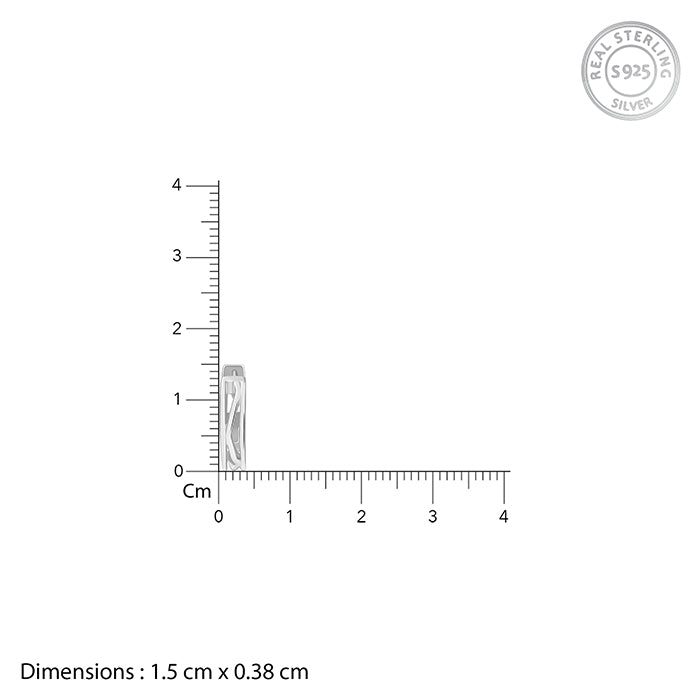 Silver Hexa Hoop Earring For Him