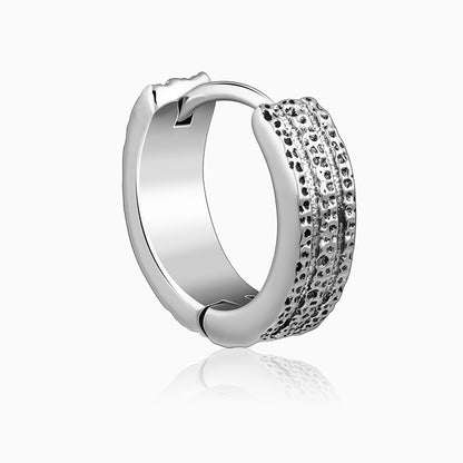 Oxidised Silver Huggie Hoop Earring for Him