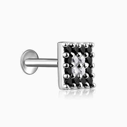 Silver Classy Black Zircon Nose pin