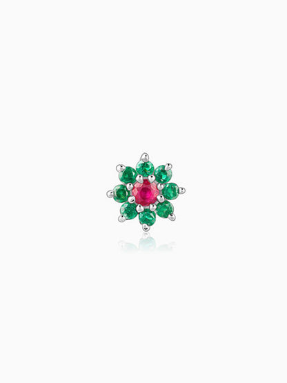 Silver Verdant Bloom Nose Pin
