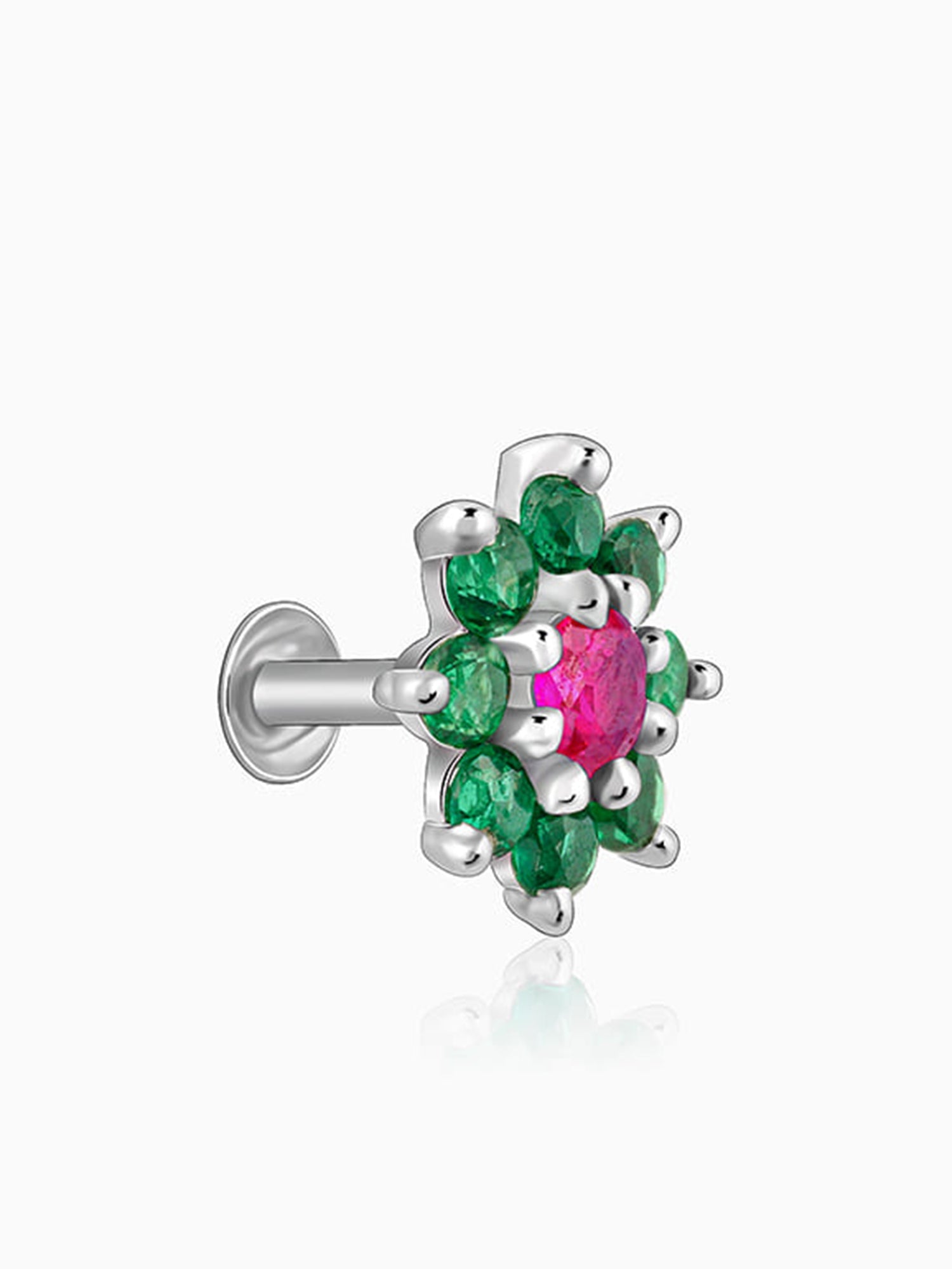 Silver Verdant Bloom Nose Pin