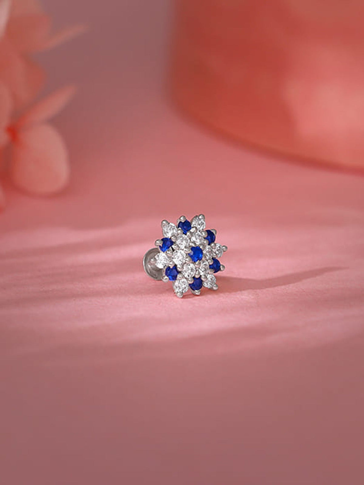 Silver Fancy Flower Nosepin