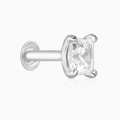 Silver Sparkle Square Nose pin