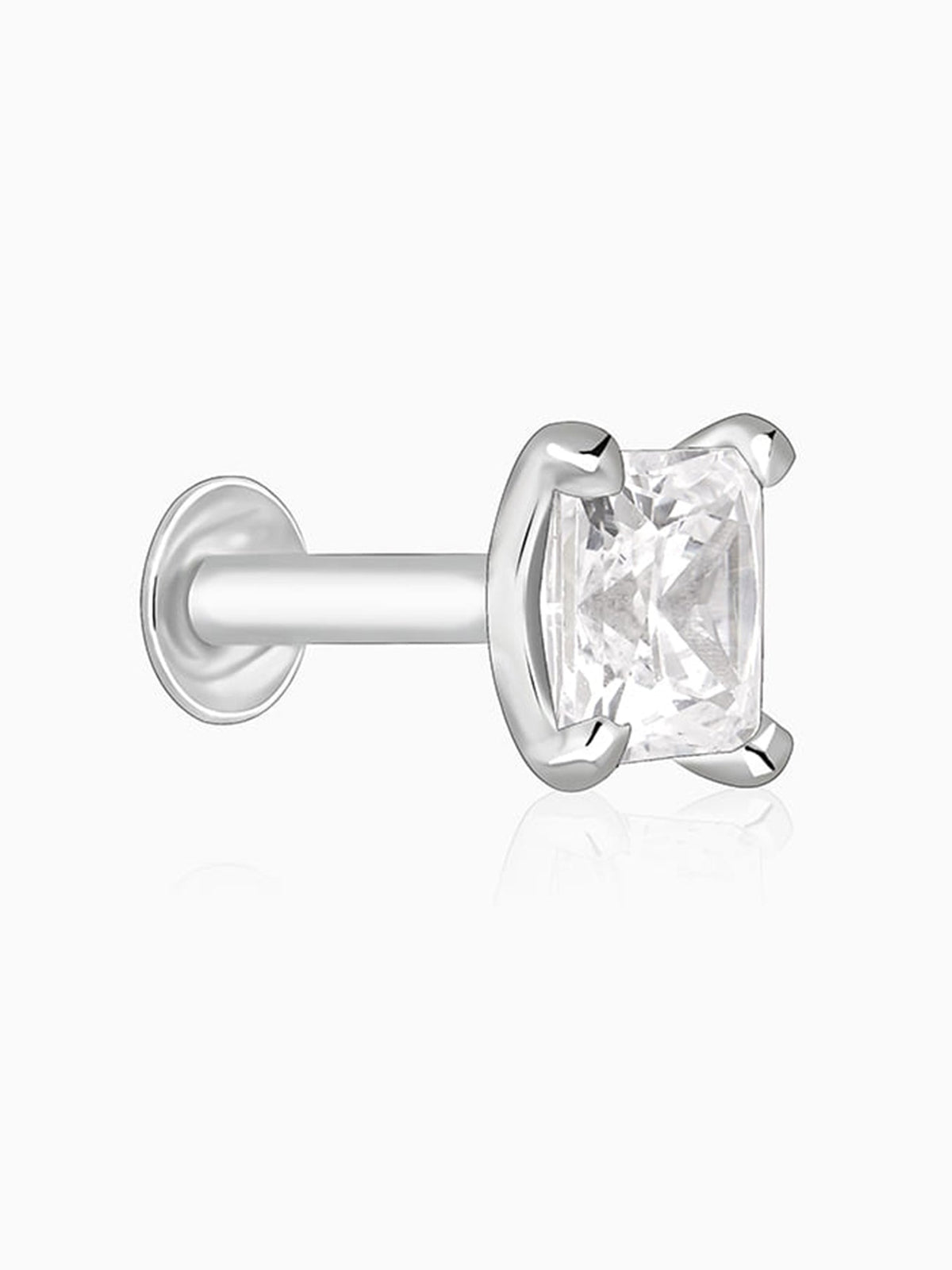 Silver Sparkle Square Nose pin