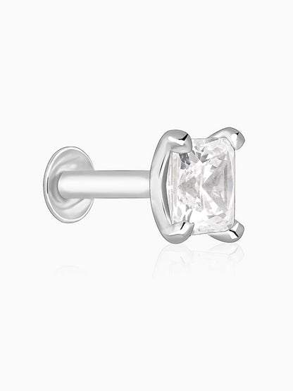 Silver Sparkle Square Nose pin