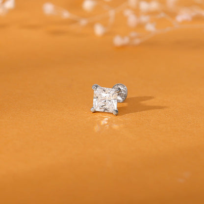Silver Sparkle Square Nose pin