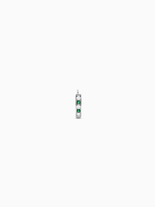 Silver Emerald Aura Nose Ring
