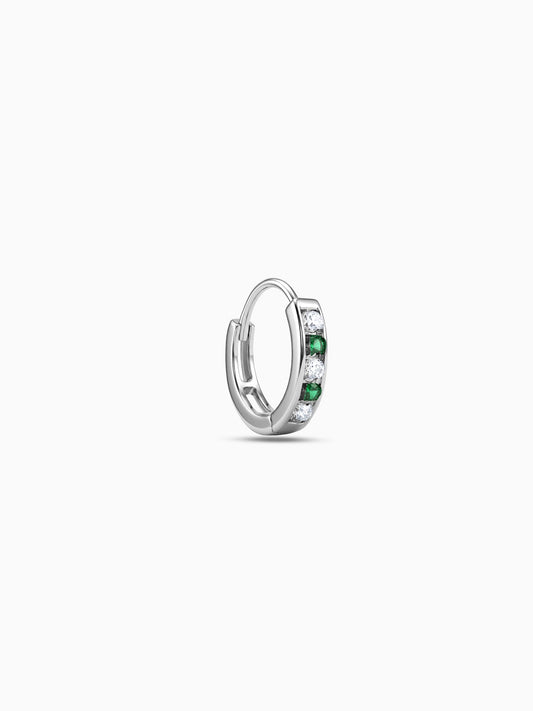 Silver Emerald Aura Nose Ring