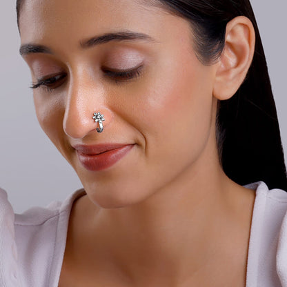 Silver Anokhi Nose Pin (Clip on)