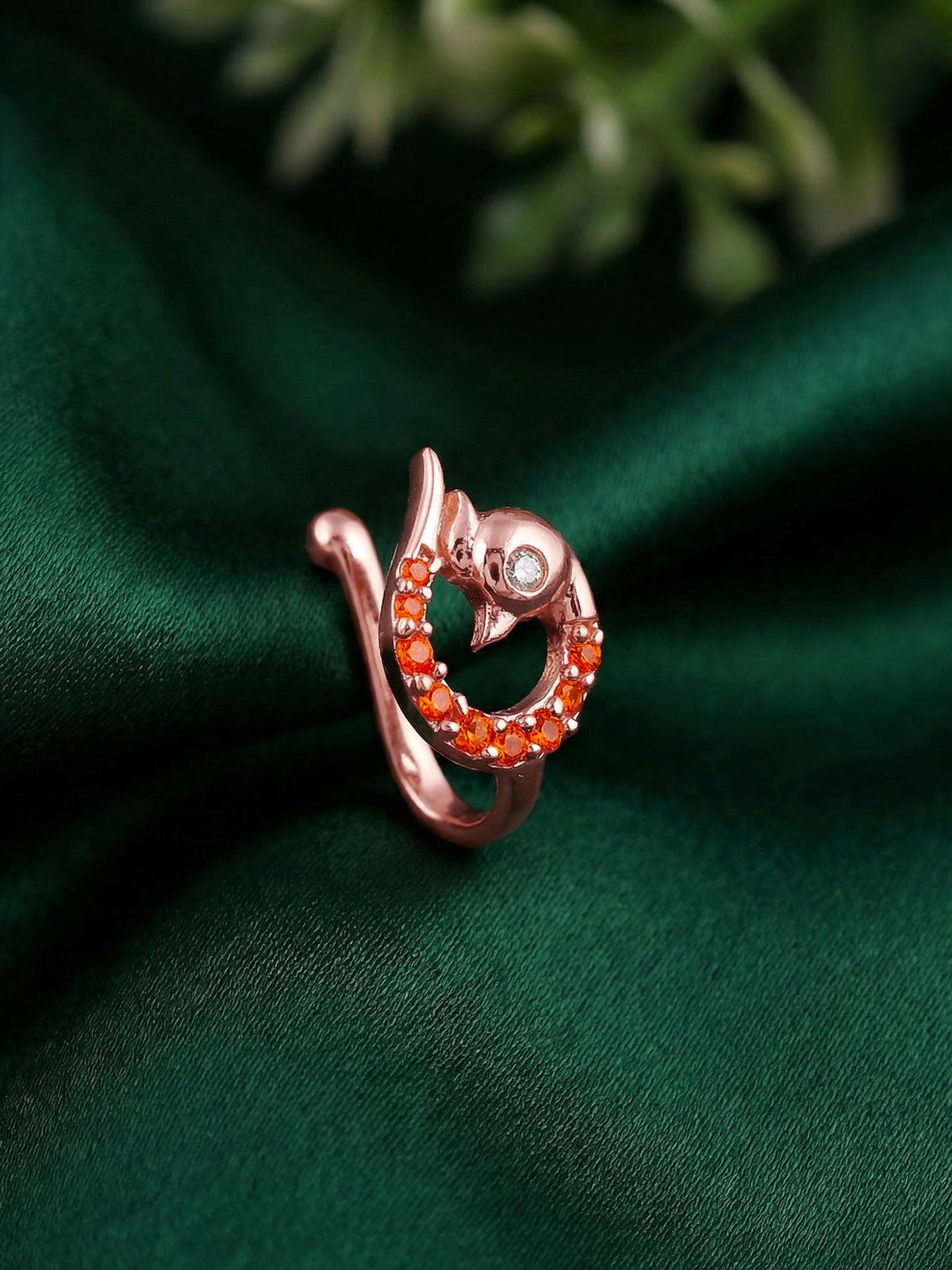 Rose Gold Sharvani Nose Pin (Clip on)