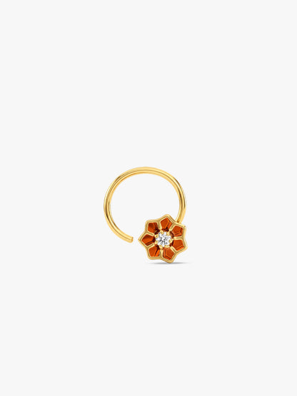 Golden Rangoli Noor Nose Pin