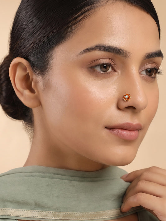 Golden Rangoli Noor Nose Pin