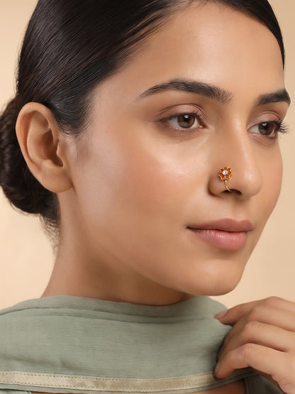 Golden Rangoli Noor Nose Pin