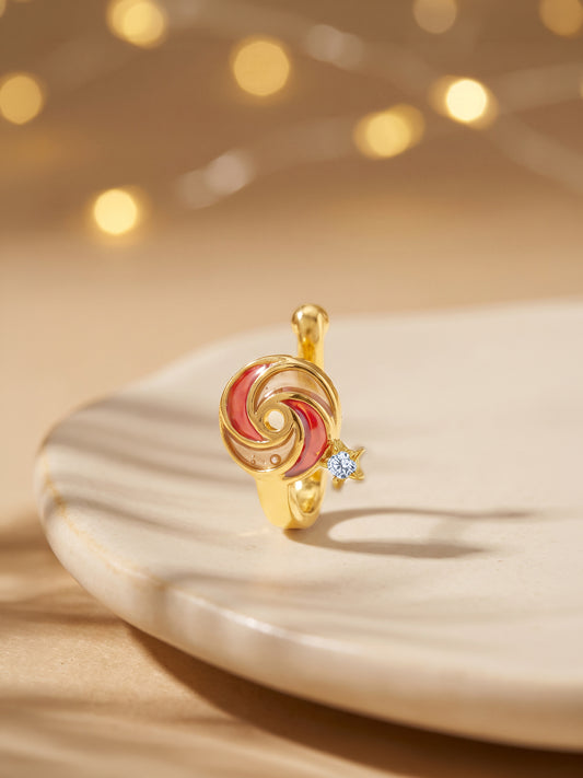 Golden Chakri Nose Pin (Clip On)