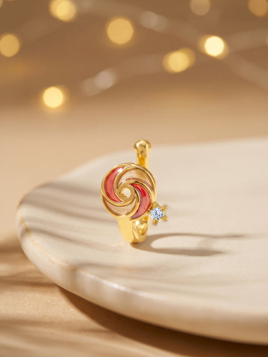 Golden Chakri Nose Pin (Clip On)