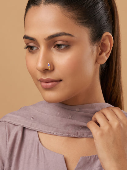 Golden Shubh Shimmer Nose Pin (Clip on)