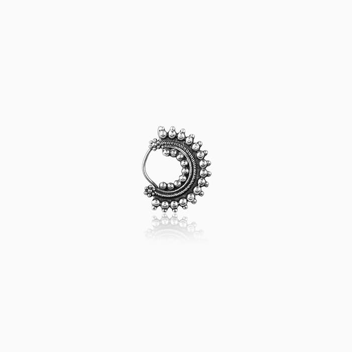 Oxidised Silver Half-Moon Nose Ring - Image 1