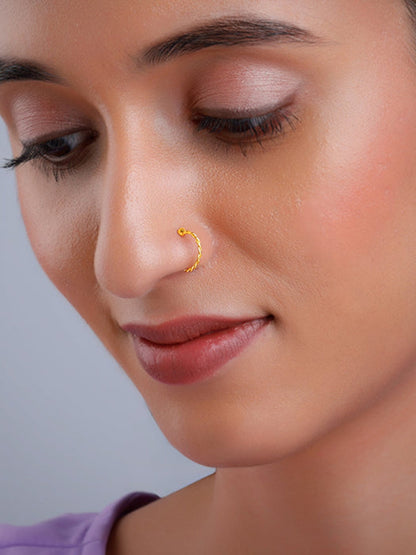Golden Twisted Nose Ring