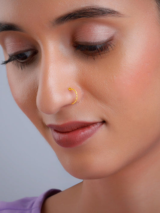 Golden Twisted Nose Ring