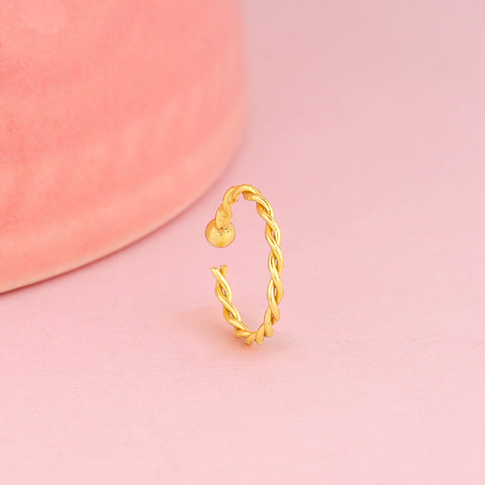 Golden Twisted Nose Ring