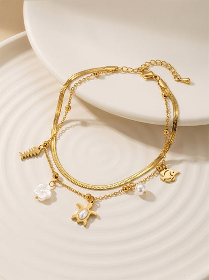 Quiet Sparkle Gold Plated Anklet
