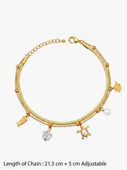 Quiet Sparkle Gold Plated Anklet