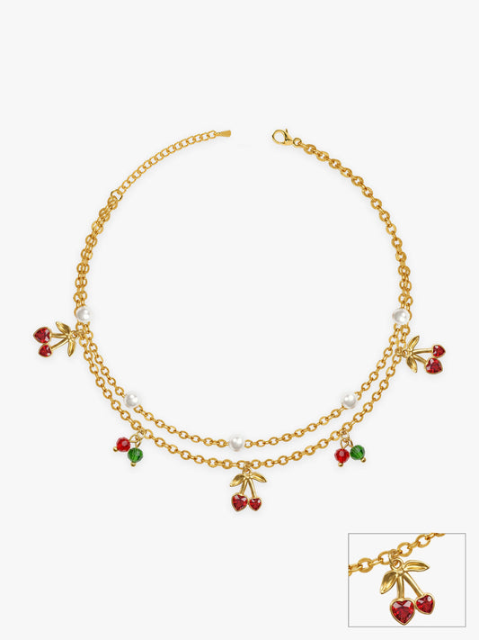 OnnMe by GIVA Cherry Pop Gold Plated Anklet