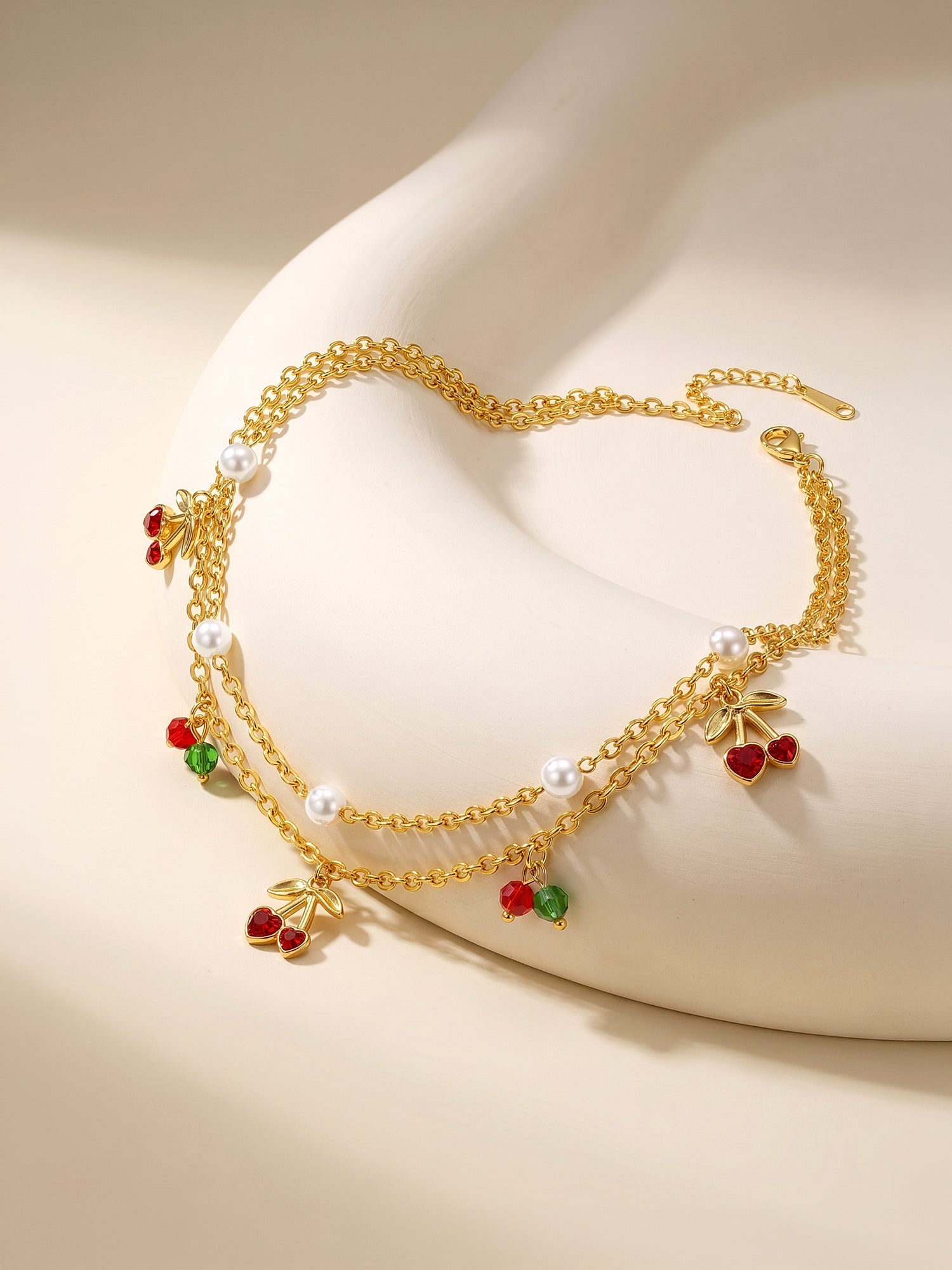 OnnMe by GIVA Cherry Pop Gold Plated Anklet