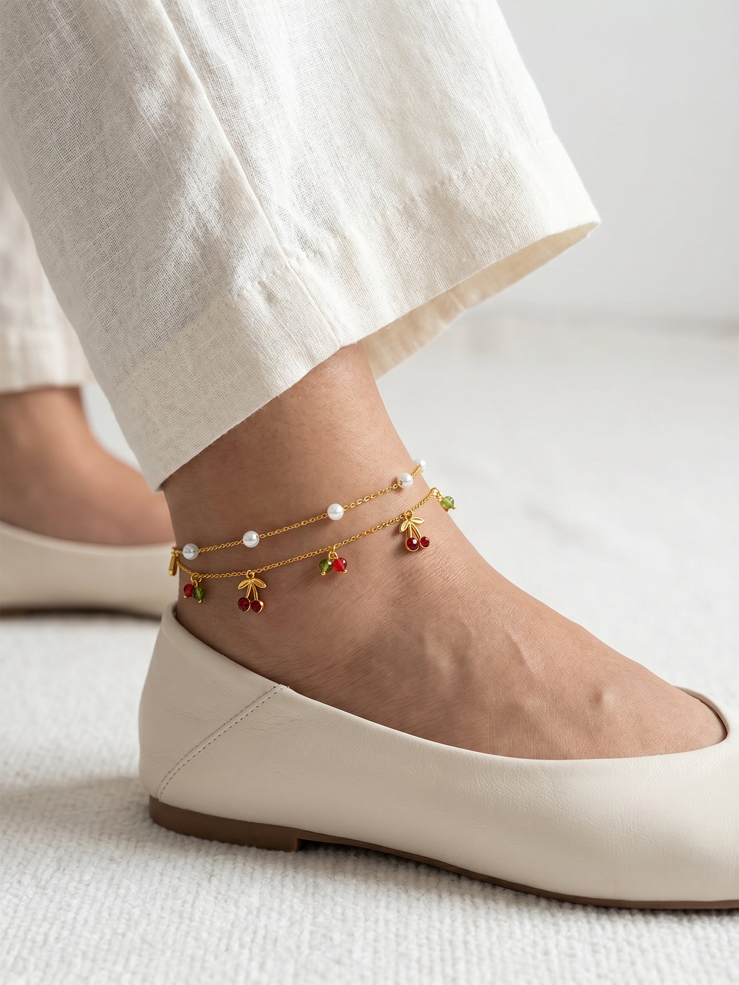 OnnMe by GIVA Cherry Pop Gold Plated Anklet