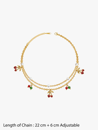 Cherry Pop Gold Plated Anklet
