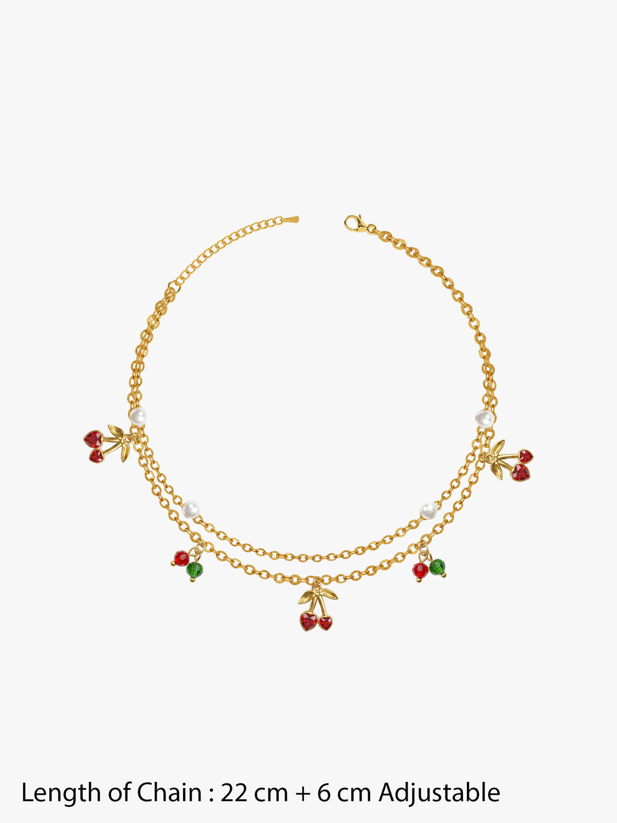 IXIA by GIVA Cherry Pop Gold Plated Anklet
