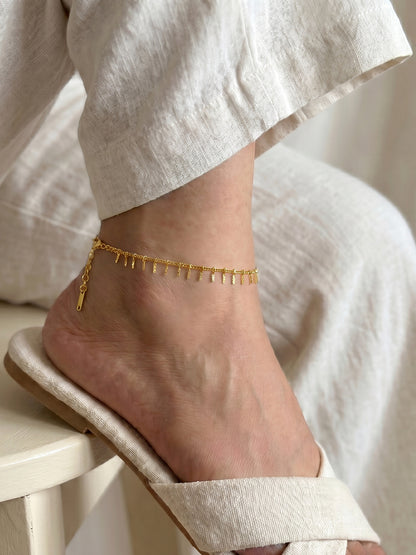 Fringe Flick Gold Plated Anklet