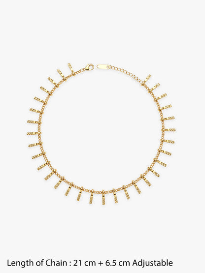 Fringe Flick Gold Plated Anklet