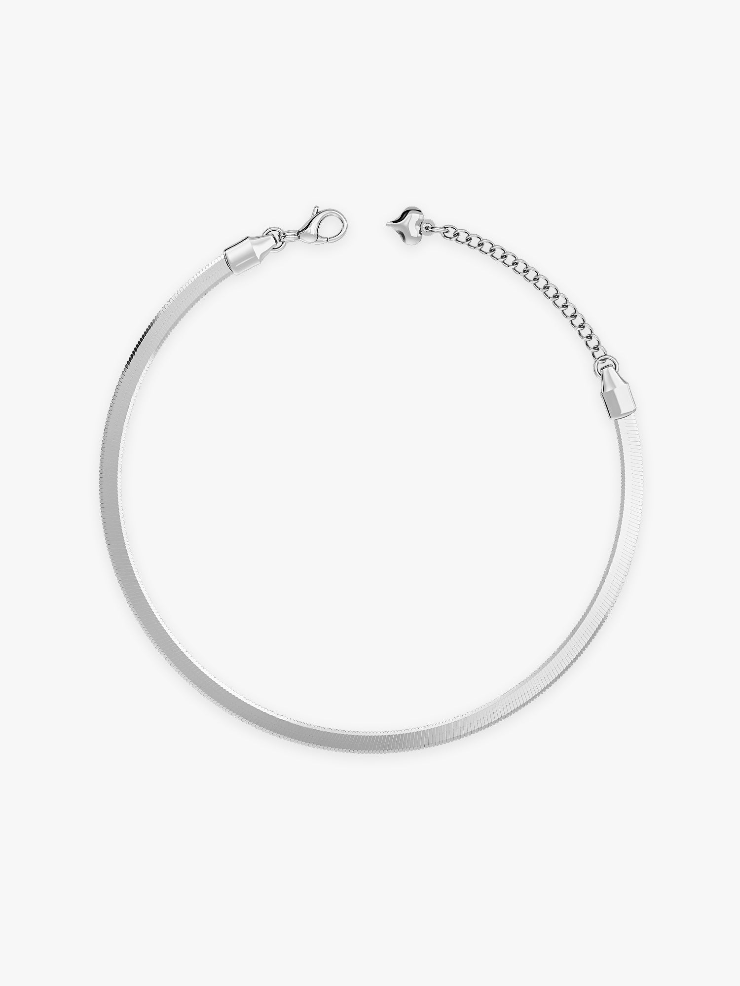 Ice Phase Rhodium Plated Chain Anklet