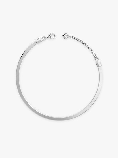 Ice Phase Rhodium Plated Chain Anklet