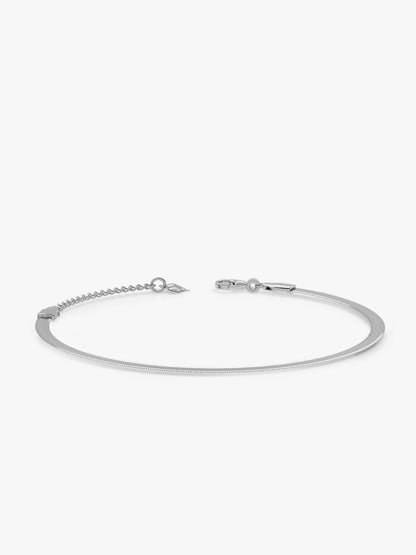 Ice Phase Rhodium Plated Chain Anklet