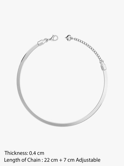 Ice Phase Rhodium Plated Chain Anklet