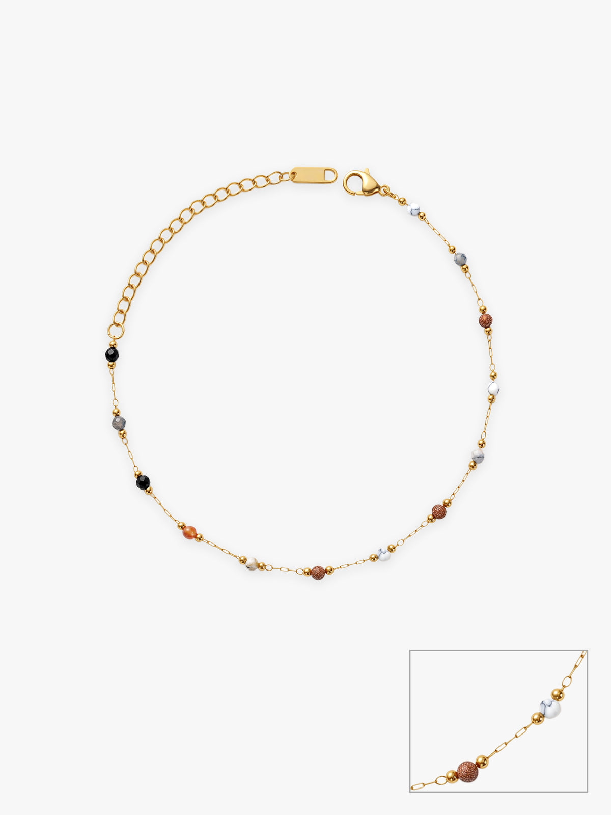 IXIA by GIVA Beadfoot Gold Plated Anklet