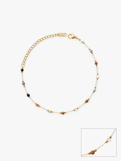 IXIA by GIVA Beadfoot Gold Plated Anklet