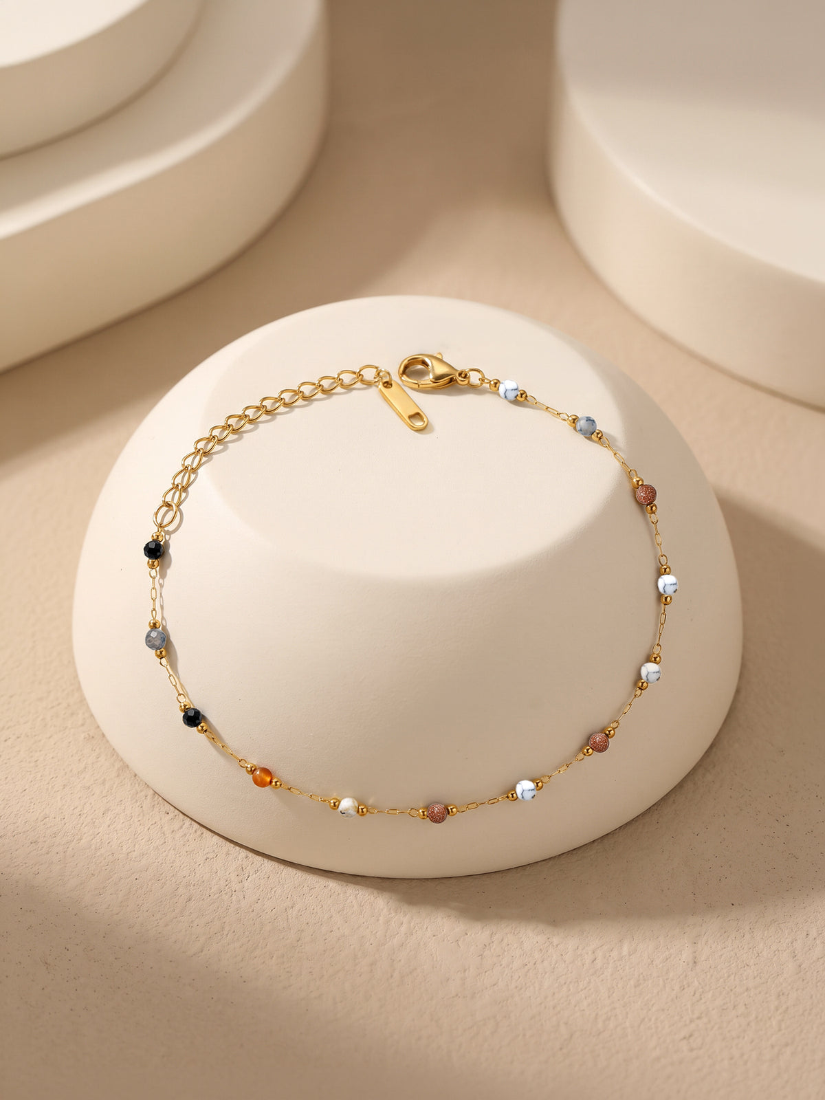 IXIA by GIVA Beadfoot Gold Plated Anklet