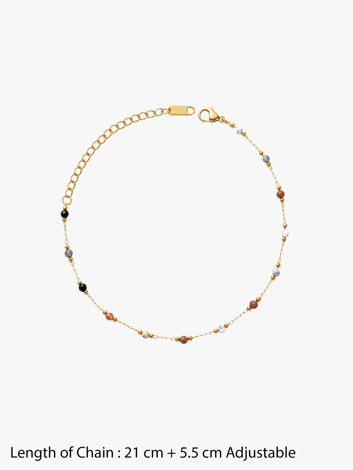 IXIA by GIVA Beadfoot Gold Plated Anklet